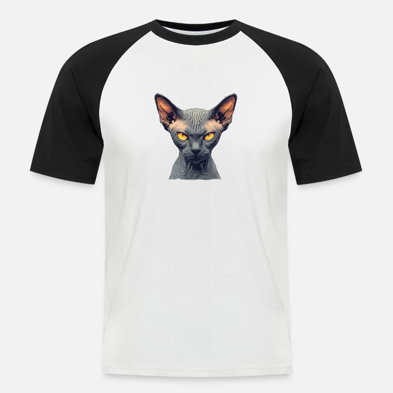Sphynx Kätzchen Sphynx Katze - Männer Baseball-T-Shirt - Weiß/Schwarz