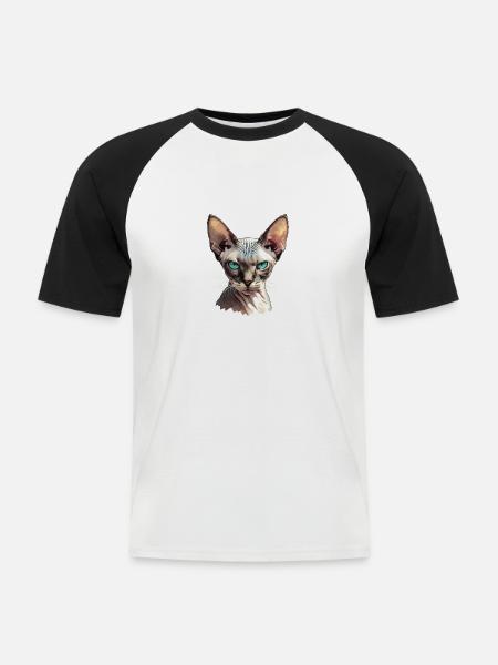 Sphynx Kitten Sphynx Cat - Men's Baseball T-Shirt - white/black