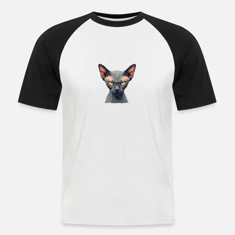 Sphynx Kätzchen Sphynx Katze - Männer Baseball-T-Shirt - Weiß/Schwarz