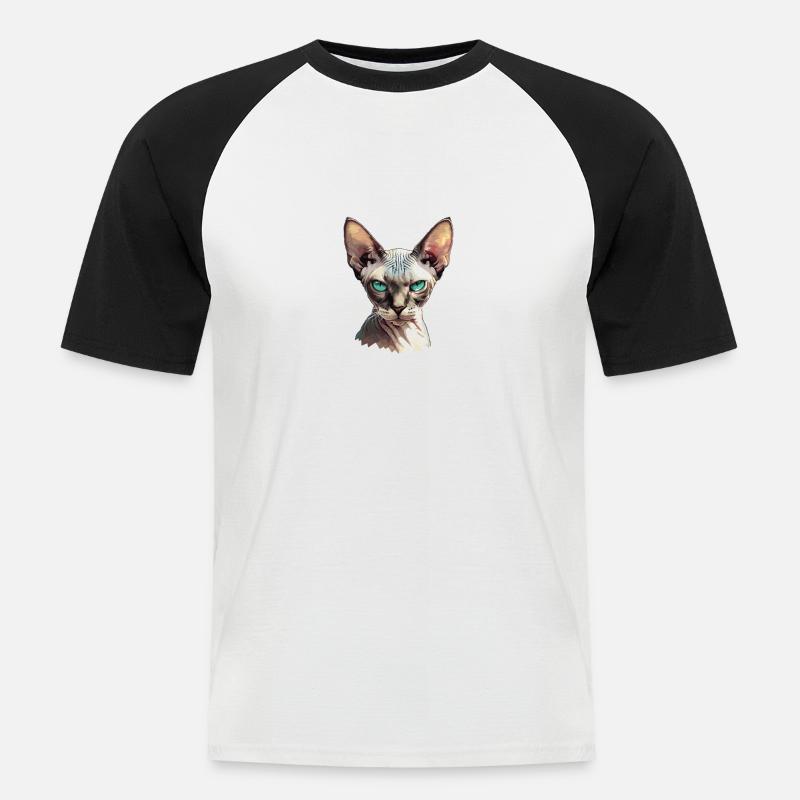 Sphynx Kätzchen Sphynx Katze - Männer Baseball-T-Shirt - Weiß/Schwarz