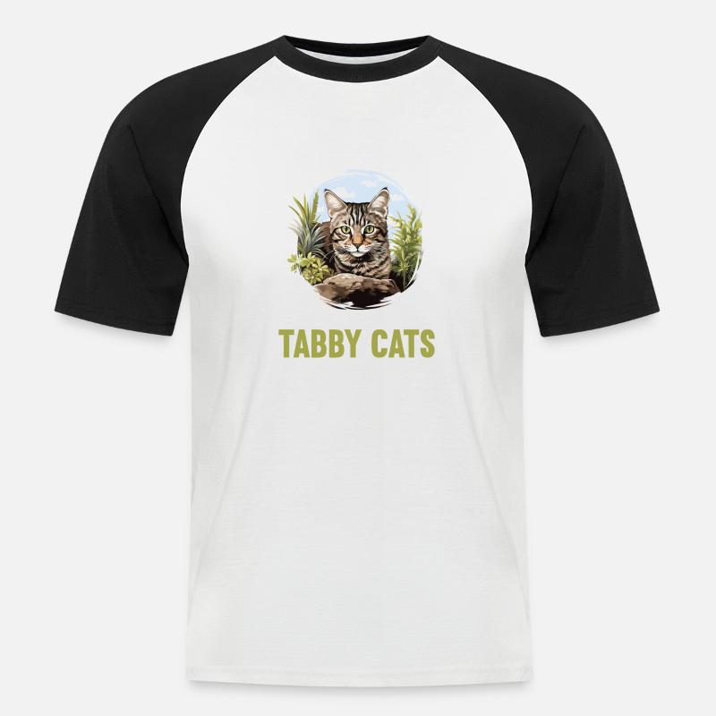 Tabby Kätzchen Tabby Katze - Männer Baseball-T-Shirt - Weiß/Schwarz