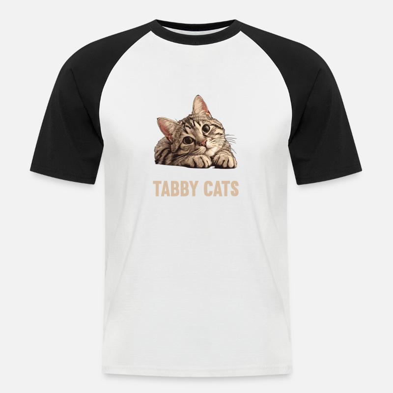 Tabby Kätzchen Tabby Katze - Männer Baseball-T-Shirt - Weiß/Schwarz