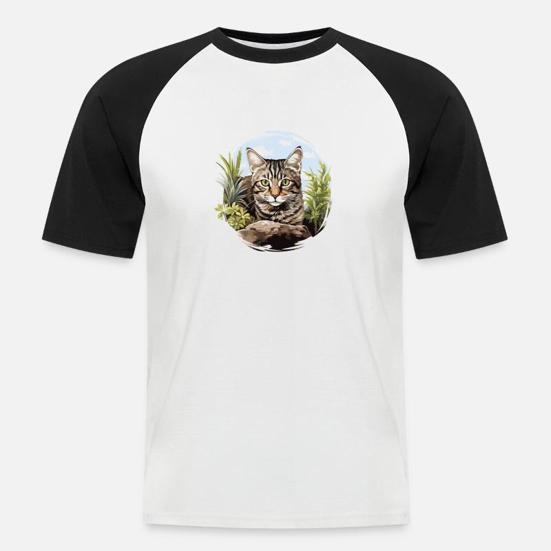 Tabby Kätzchen Tabby Katze - Männer Baseball-T-Shirt - Weiß/Schwarz