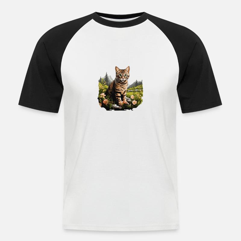 Tabby Kätzchen Tabby Katze - Männer Baseball-T-Shirt - Weiß/Schwarz