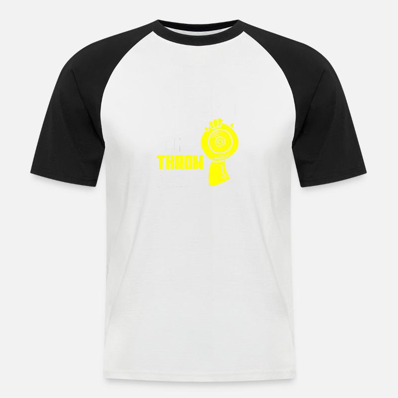 Diskuswerfer Leichtathletik Diskuswerfen - Männer Baseball-T-Shirt - Weiß/Schwarz