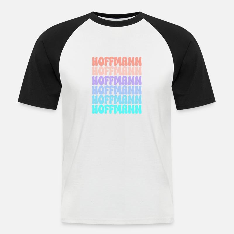 Hoffmann Retro Nachname Geschenkidee - Männer Baseball-T-Shirt - Weiß/Schwarz