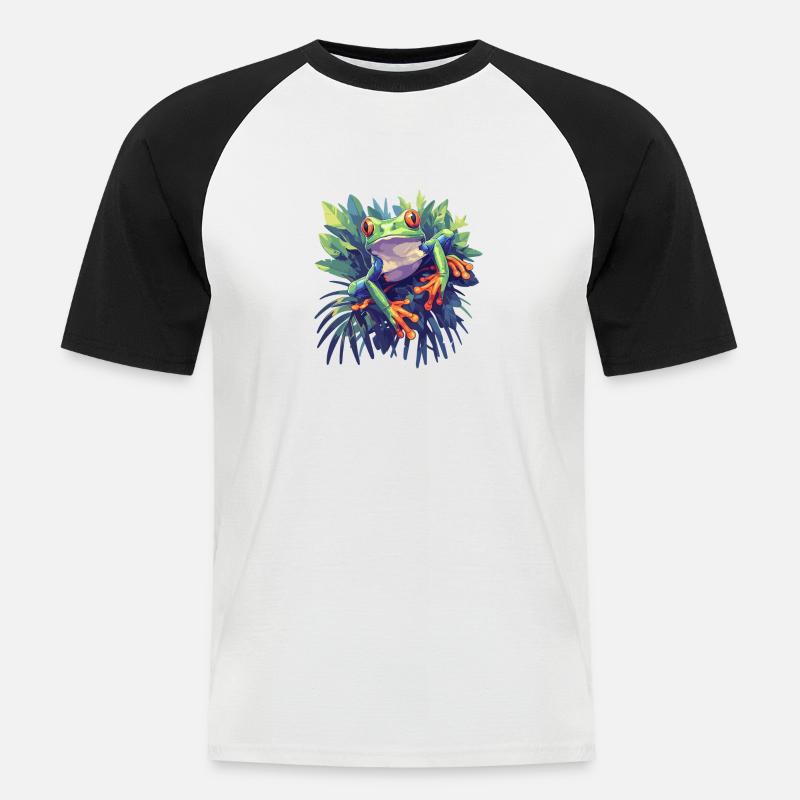 Tree Frog Baumfrösche Baumfrosch - Männer Baseball-T-Shirt - Weiß/Schwarz