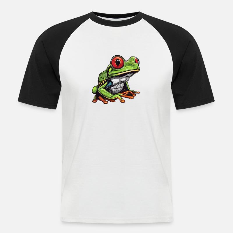 Tree Frog Baumfrösche Baumfrosch - Men's Baseball T-Shirt - white/black