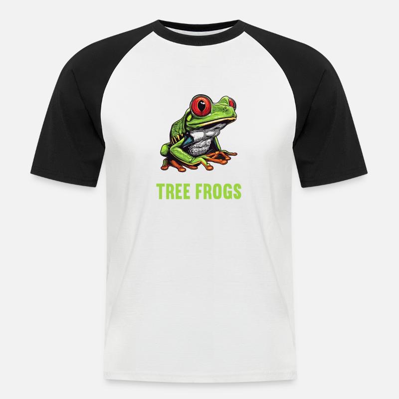 Tree Frog Baumfrösche Baumfrosch - Männer Baseball-T-Shirt - Weiß/Schwarz