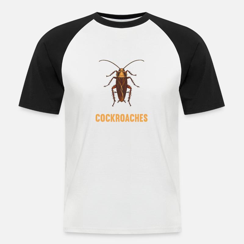 cafards cafards cafards cafard - T-shirt baseball manches courtes Homme - blanc/noir