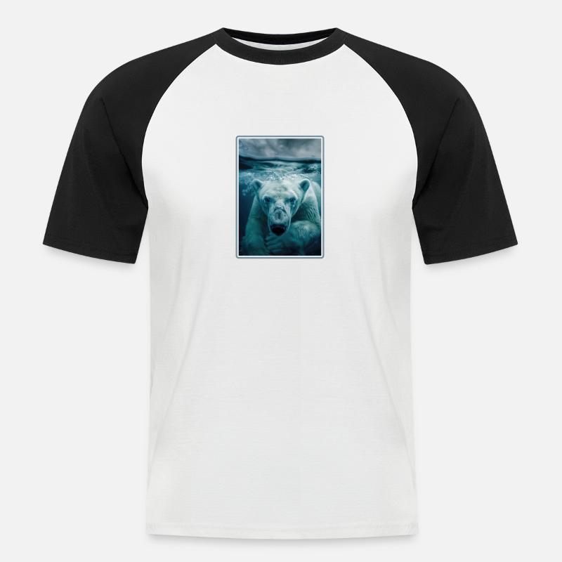 Polar Bear Eisbären Eisbär - Männer Baseball-T-Shirt - Weiß/Schwarz