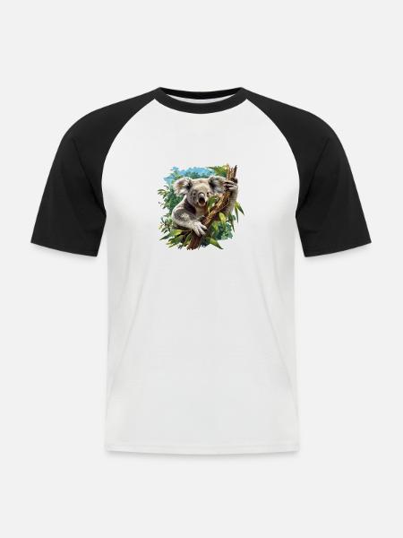 Koalas Koala - Männer Baseball-T-Shirt - Weiß/Schwarz