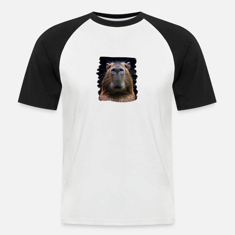 Capybaras Capybara - Männer Baseball-T-Shirt - Weiß/Schwarz
