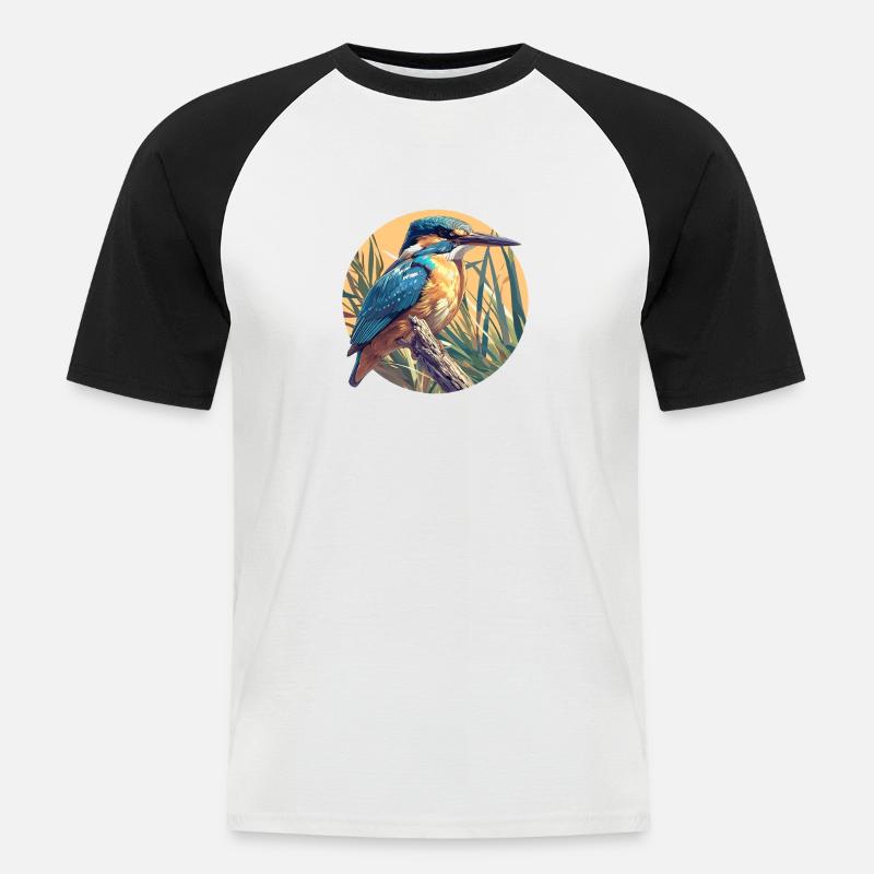 Eisvögel Eisvogel - Männer Baseball-T-Shirt - Weiß/Schwarz