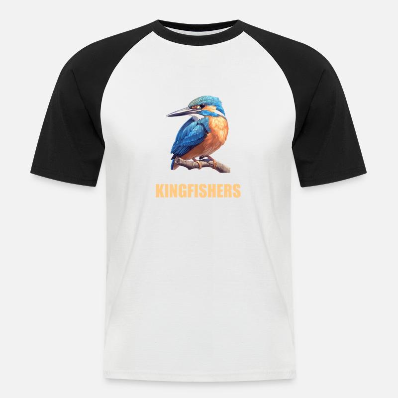 Eisvögel Eisvogel - Männer Baseball-T-Shirt - Weiß/Schwarz