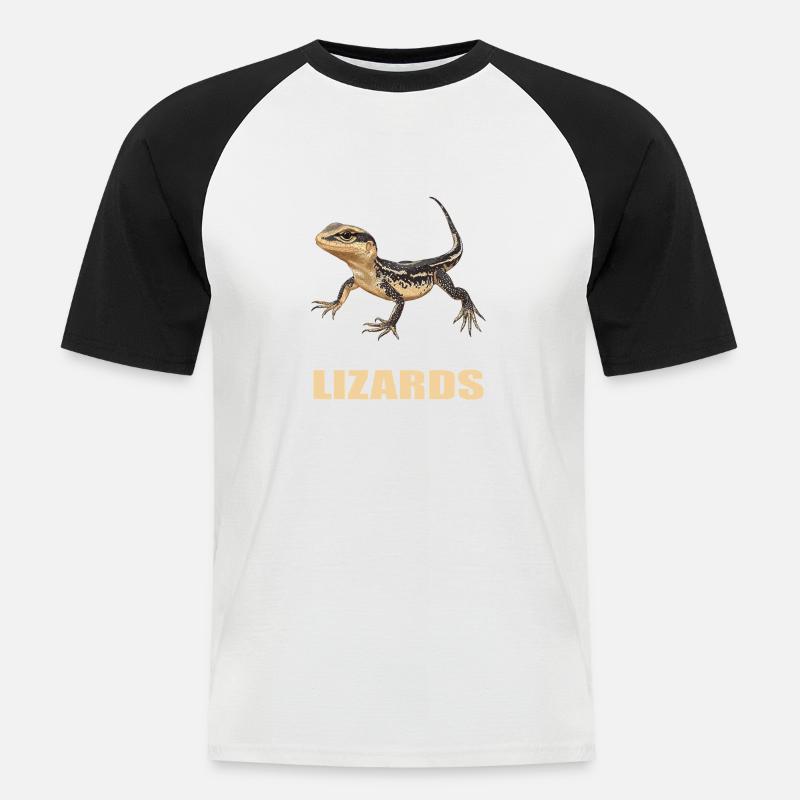Eidechsen Eidechse - Männer Baseball-T-Shirt - Weiß/Schwarz