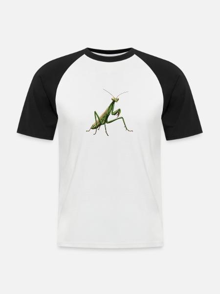 Gottesanbeterinnenen Gottesanbeterin - Männer Baseball-T-Shirt - Weiß/Schwarz