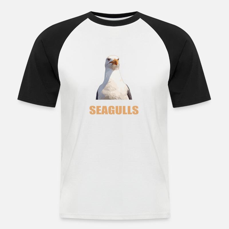 Möwen Möwe - Männer Baseball-T-Shirt - Weiß/Schwarz