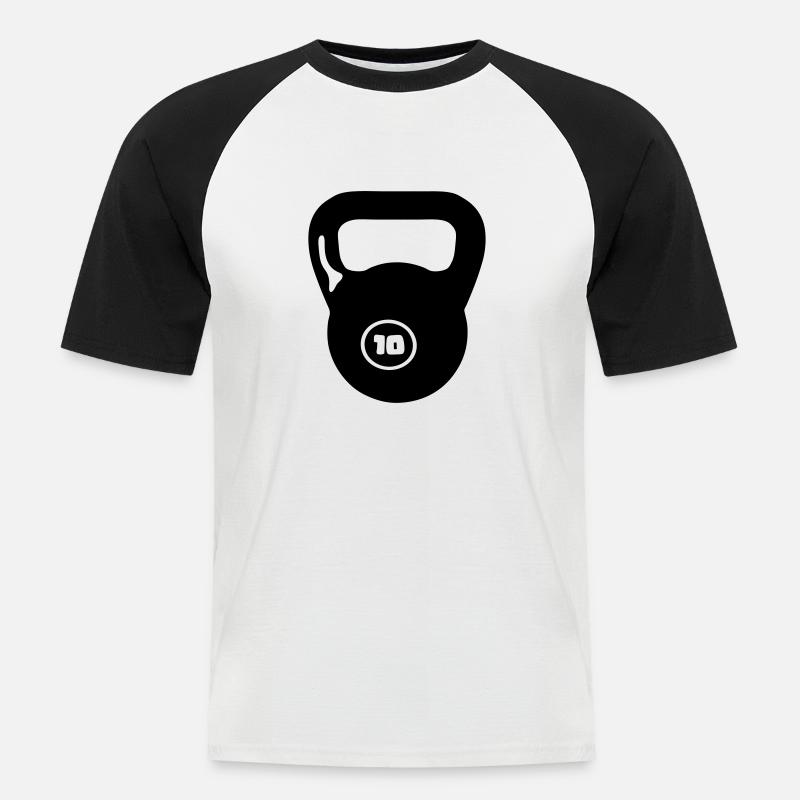 Halftergewicht Cross Bodybuilding - Männer Baseball-T-Shirt - Weiß/Schwarz