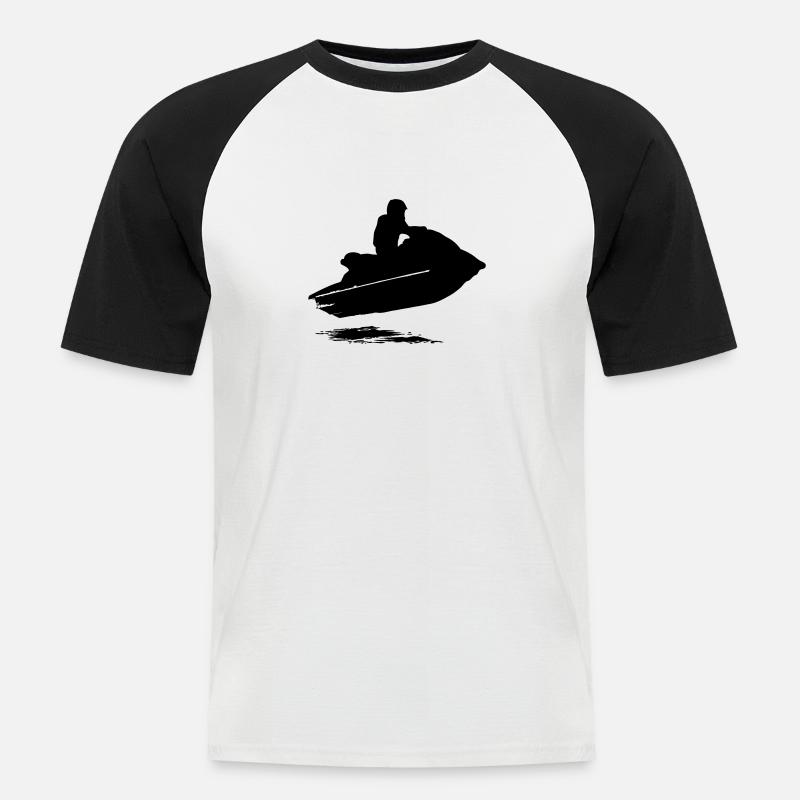 Jetski - Jet-Ski - Wassermotorrad - Jetboot - Männer Baseball-T-Shirt - Weiß/Schwarz
