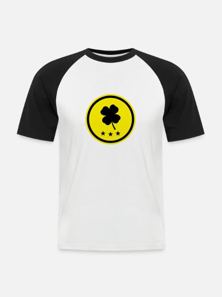 Clover Happiness - Men's Baseball T-Shirt - white/black
