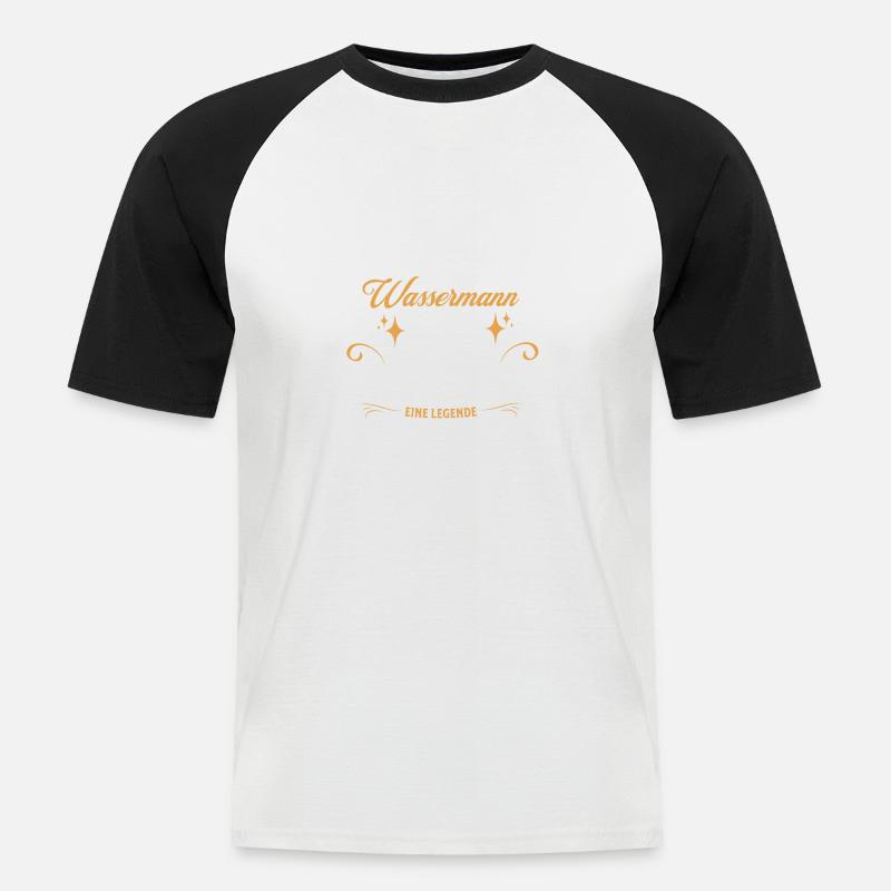 Sternzeichen Geschenke Wassermann Spruch - Männer Baseball-T-Shirt - Weiß/Schwarz