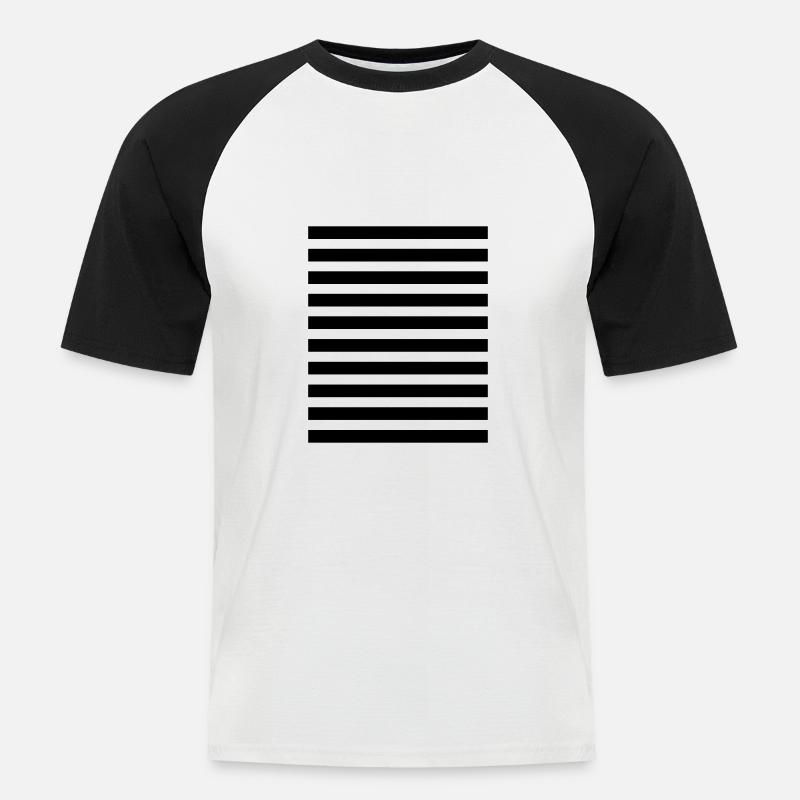 Streifen gestreift quer Muster Querstreifen - Männer Baseball-T-Shirt - Weiß/Schwarz