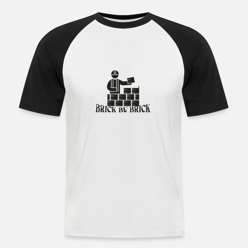 Brick by Brick - Meme Spruch - Männer Baseball-T-Shirt - Weiß/Schwarz