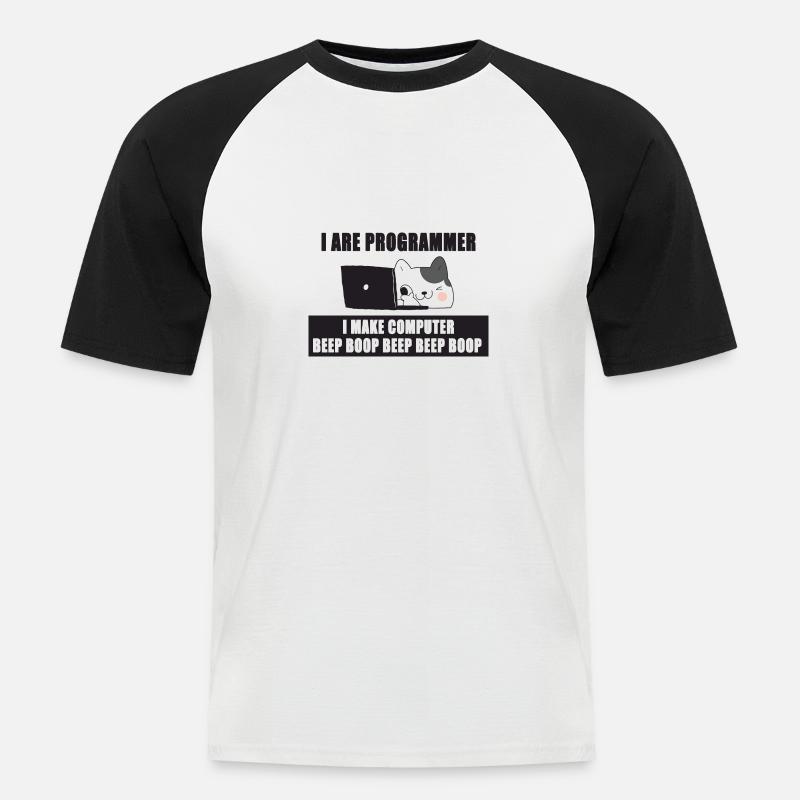 Ich bin Programmierer - Männer Baseball-T-Shirt - Weiß/Schwarz