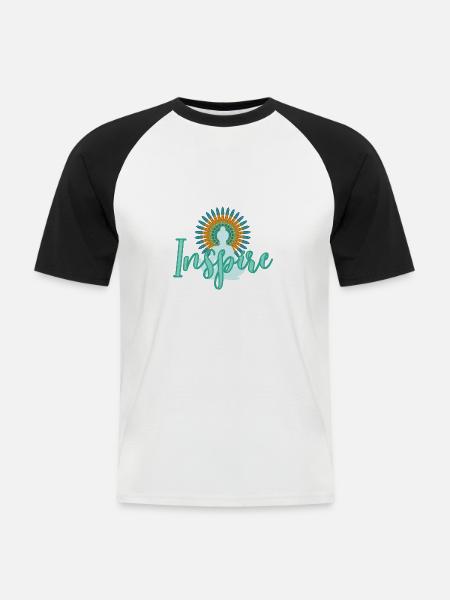 Inspire Lebe Deine Inspiration - Männer Baseball-T-Shirt - Weiß/Schwarz