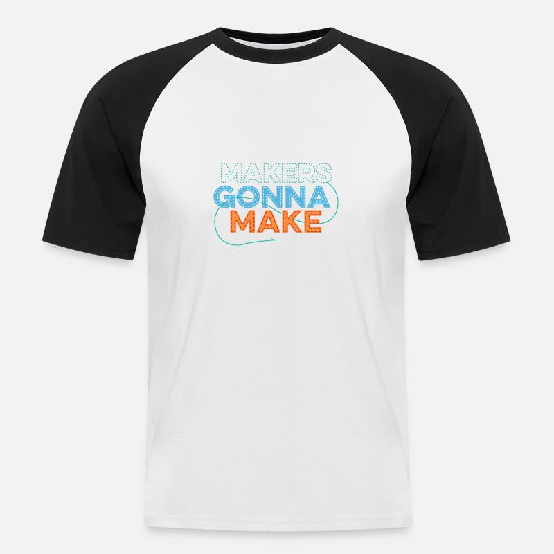 Macher werden machen Modedesigner Gift - Männer Baseball-T-Shirt - Weiß/Schwarz
