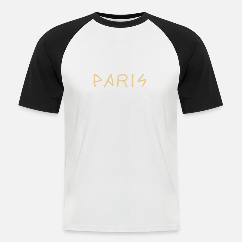 Paris Schriftzug Geschenk Geschenkidee - Männer Baseball-T-Shirt - Weiß/Schwarz