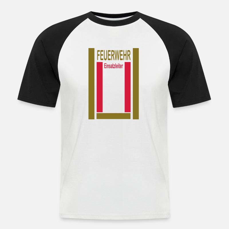 Feuerwehr Einsatzleiter - Männer Baseball-T-Shirt - Weiß/Schwarz