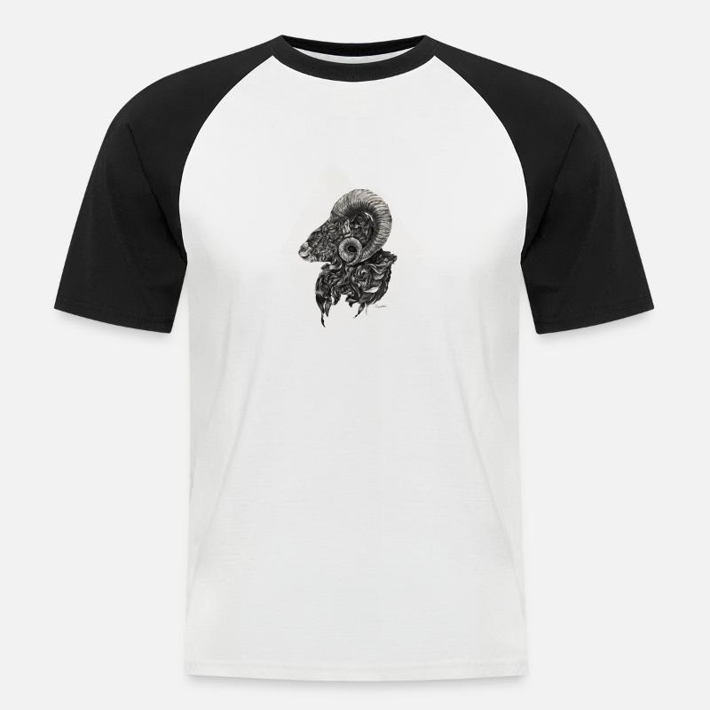 Widder Sternzeichen - Männer Baseball-T-Shirt - Weiß/Schwarz