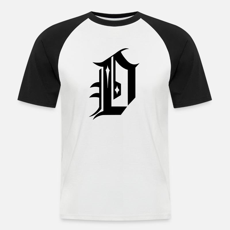 D - Men's Baseball T-Shirt - white/black