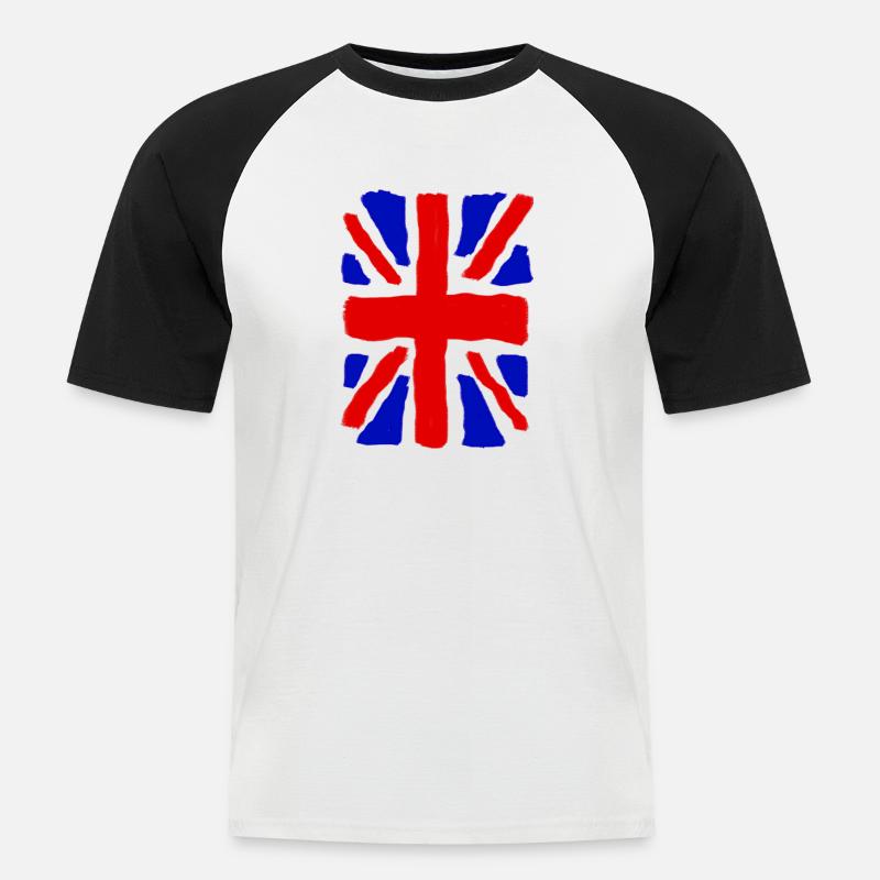 Union Jack - Men's Baseball T-Shirt - white/black