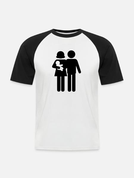 familie - Men's Baseball T-Shirt - white/black
