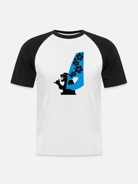 windsurfer - Men's Baseball T-Shirt - white/black