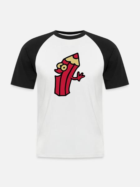 joyful pin - Men's Baseball T-Shirt - white/black