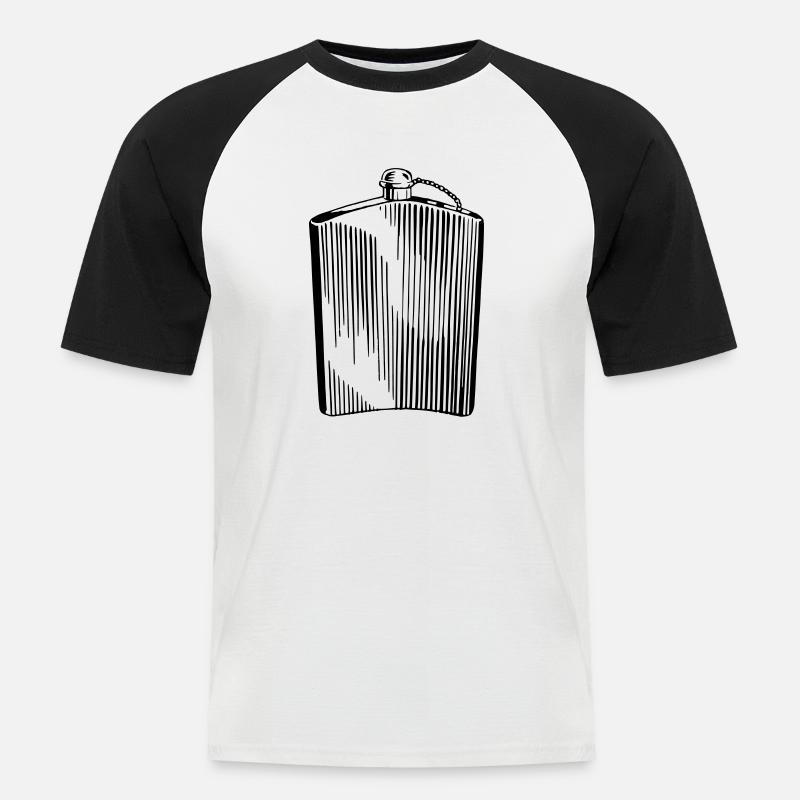 Flachmann Schnaps Flasche Geschenk Geschenkidee - Männer Baseball-T-Shirt - Weiß/Schwarz
