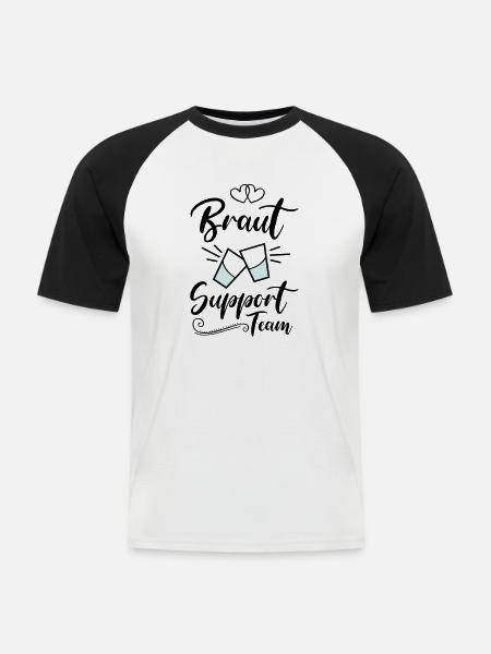 braut support team kurze - Männer Baseball-T-Shirt - Weiß/Schwarz