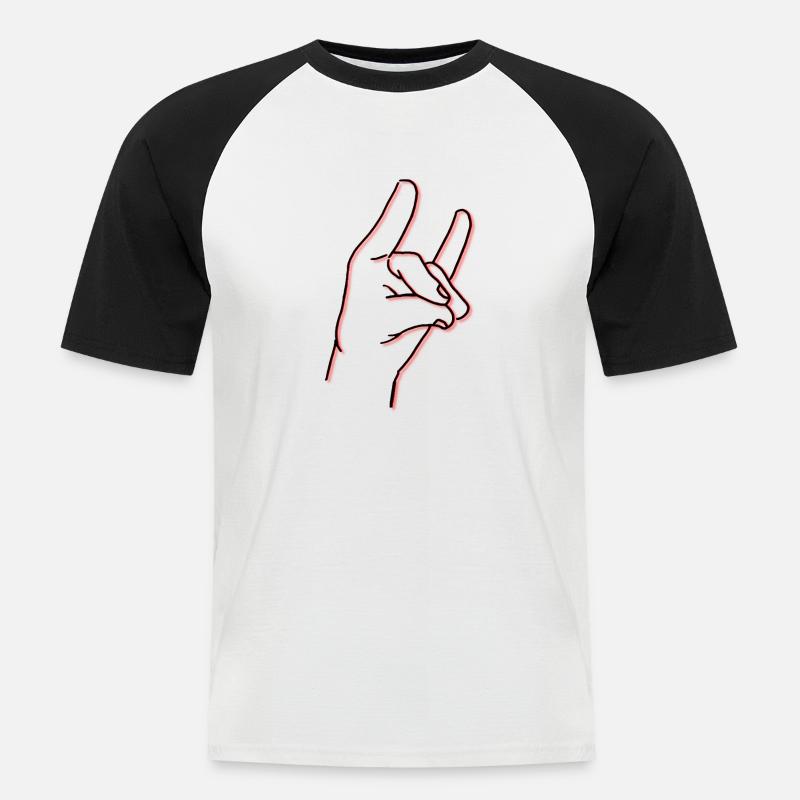 Handzeichen oder so - Männer Baseball-T-Shirt - Weiß/Schwarz