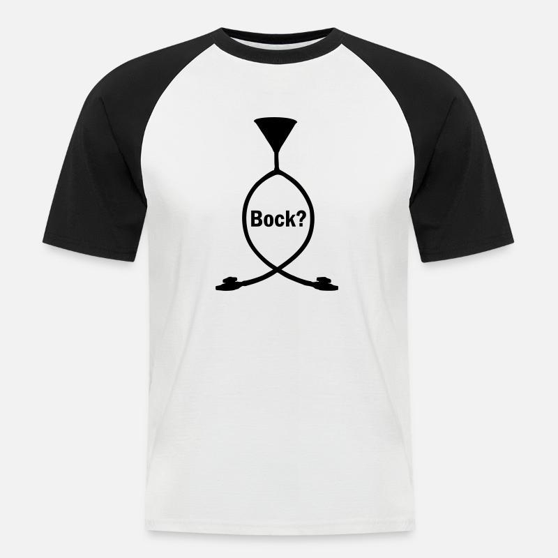 Doppel-Trichter - Männer Baseball-T-Shirt - Weiß/Schwarz