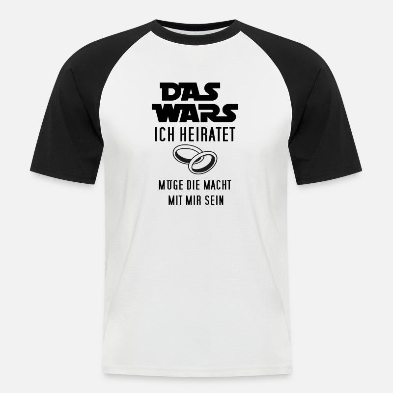 das wars - ich heiratet - Männer Baseball-T-Shirt - Weiß/Schwarz