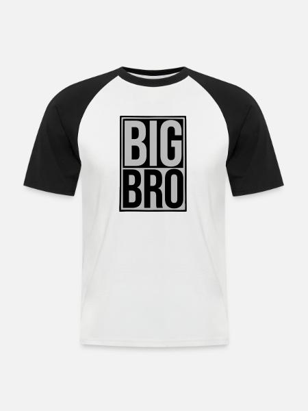Shield Big Bro Logo - Men's Baseball T-Shirt - white/black