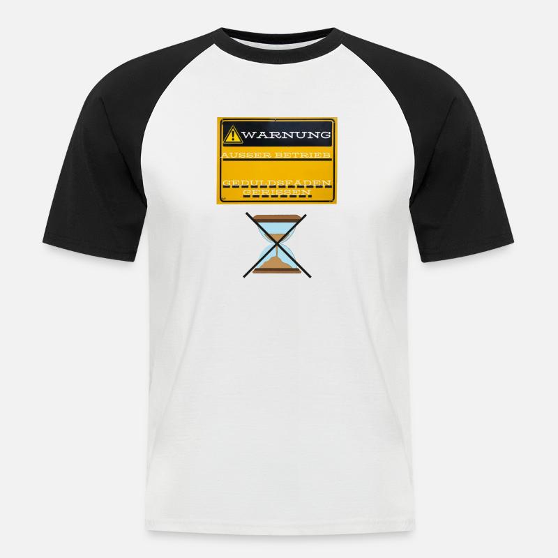 Auser betrieb - Männer Baseball-T-Shirt - Weiß/Schwarz