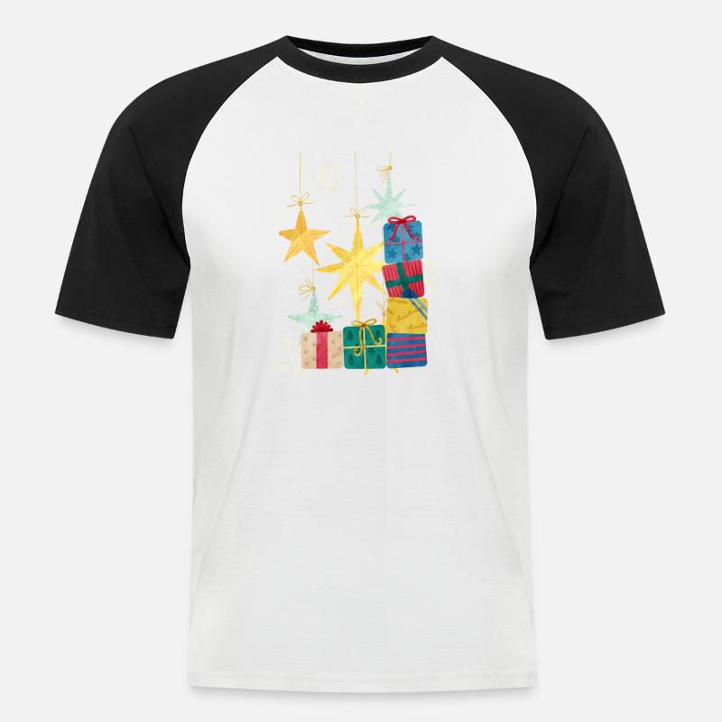 Geschenk - Männer Baseball-T-Shirt - Weiß/Schwarz