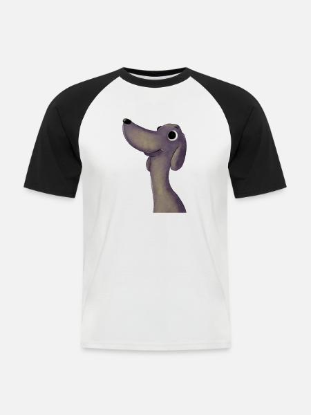 Funny dog - Men's Baseball T-Shirt - white/black