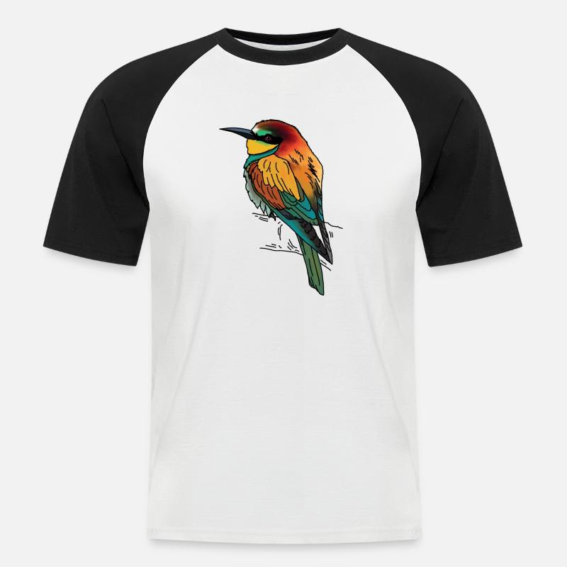Bee-eater - Men's Baseball T-Shirt - white/black