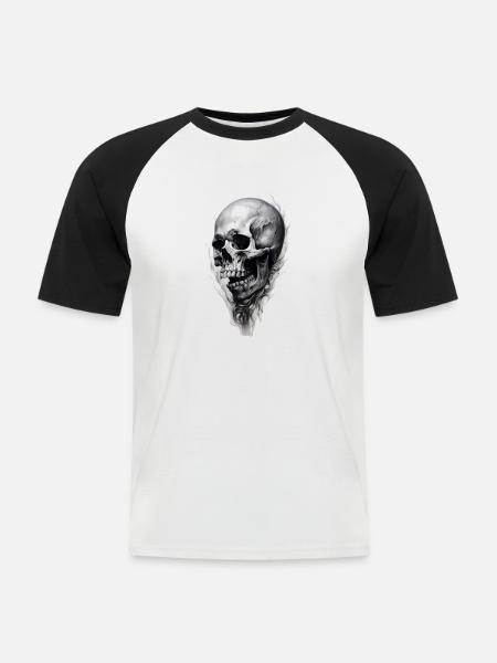 Ewige Konturen - Männer Baseball-T-Shirt - Weiß/Schwarz